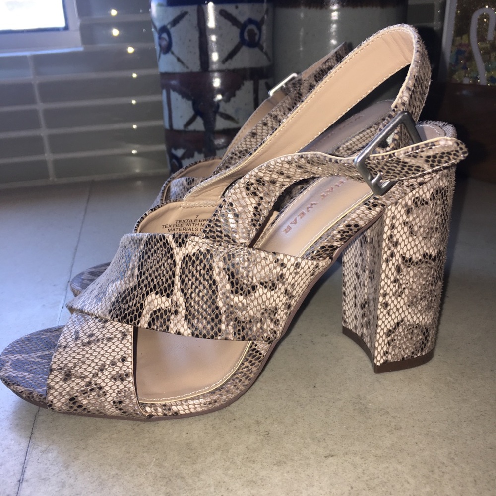 WORN ONCE! Block heels